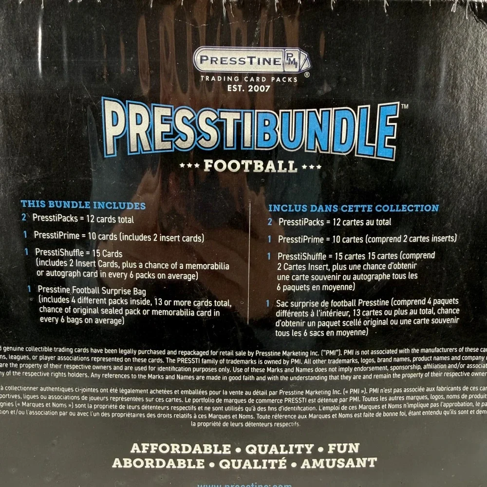 PRESTIBUNDLE FOOTBALL TRADING‎ CARD PACKS BOX 50+ CARDS GUARANTEED NEW SEALED
